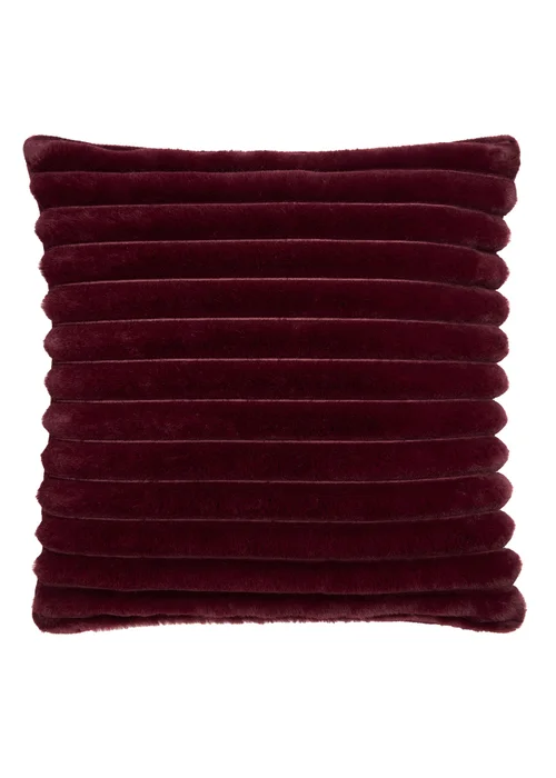 Appletree Morritz Soft Faux Fur Burgundy Filled Cushion - 43W X 43D Image 2