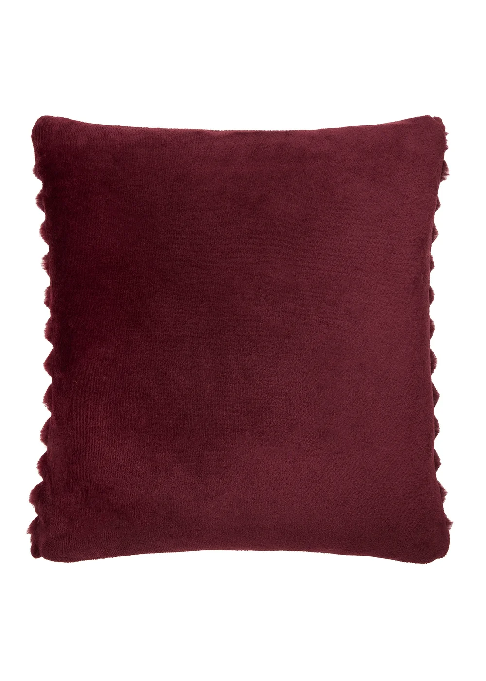 Appletree Morritz Soft Faux Fur Burgundy Filled Cushion - 43W X 43D Image 3