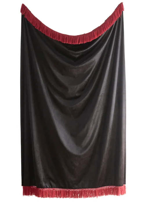 Laurence Llewelyn-Bowen Festivo Stripe Velvet Black Throw - 130 x 180cm Image 3