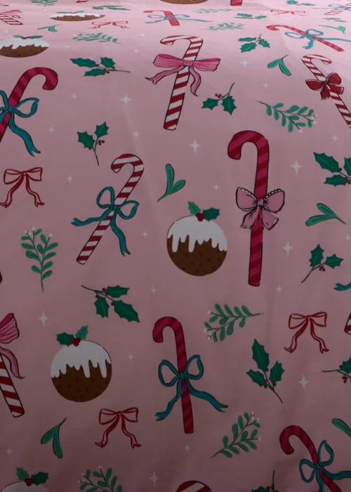 Fusion Festive Fancy Digitally Printed Pink Duvet Cover Set - Single Image 3