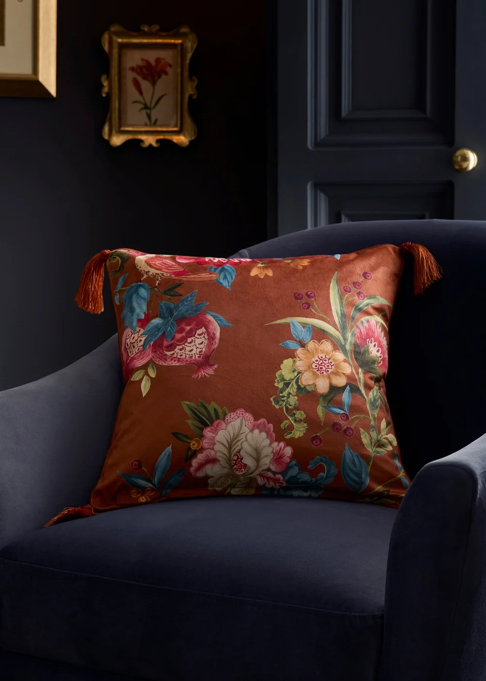 Dreams & Drapes Bejewelled Velvet Spice Filled Cushion - 43W X 43D Image 2