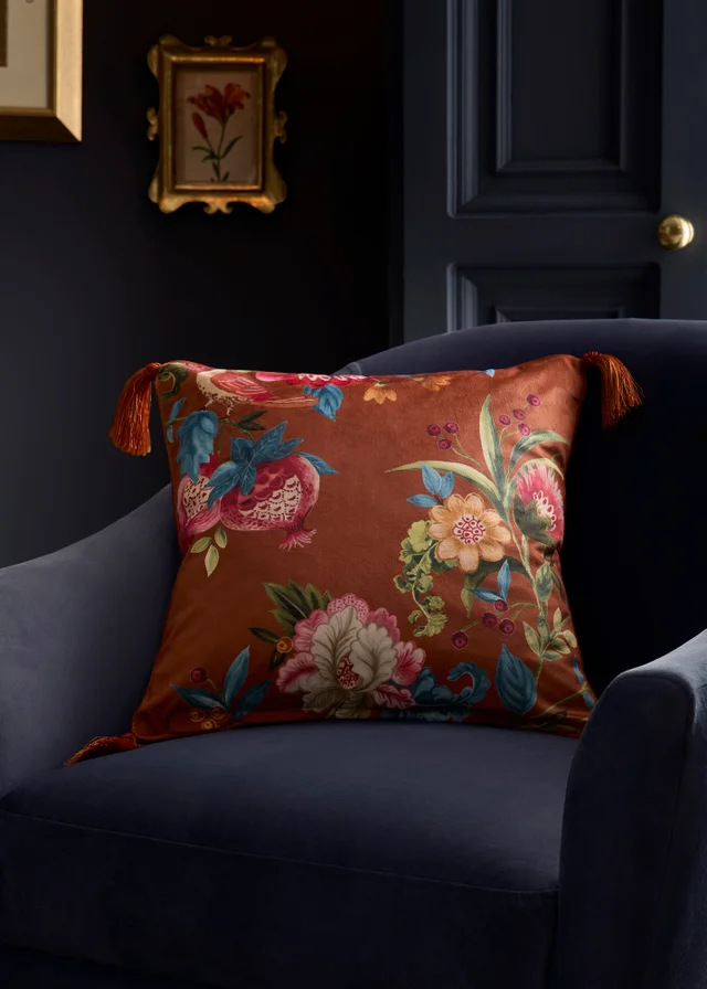 Dreams & Drapes Bejewelled Velvet Spice Filled Cushion