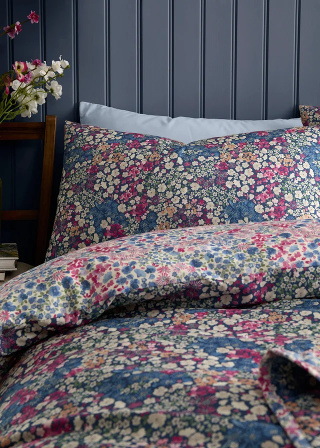 Dreams & Drapes Bessie Reversible Navy Duvet Cover Set