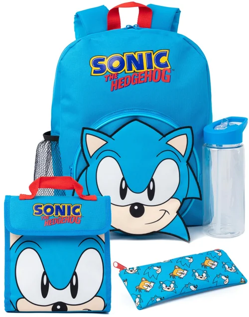 Sonic the Hedgehog Kids Character Piece Backpack Blue Set - One Size Image 1