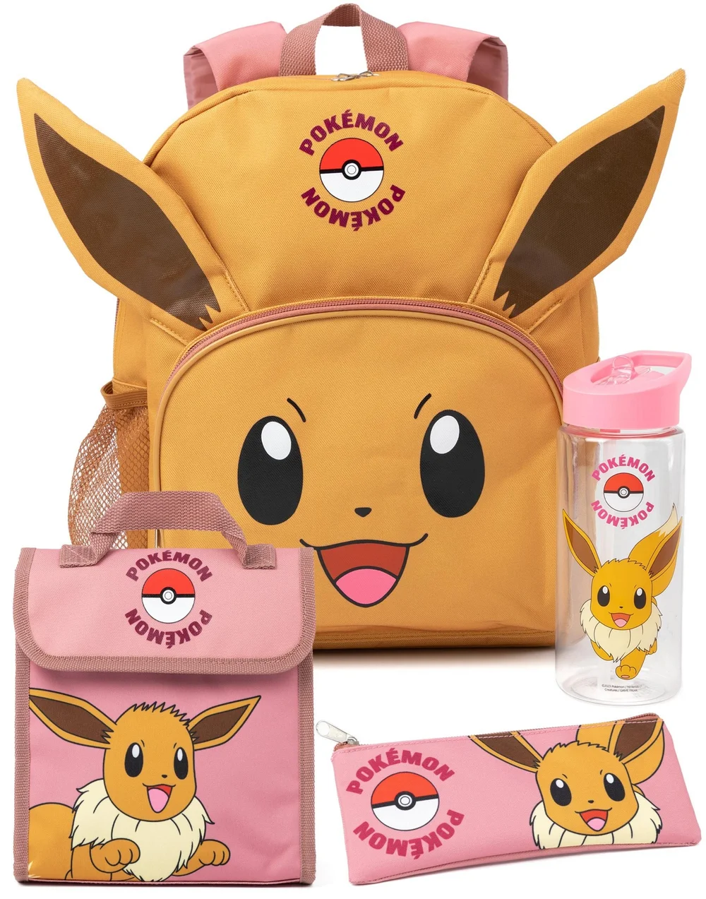 Pokemon Eevee Kids Brown Eevee Backpack Set 4 Piece - One Size Image 1