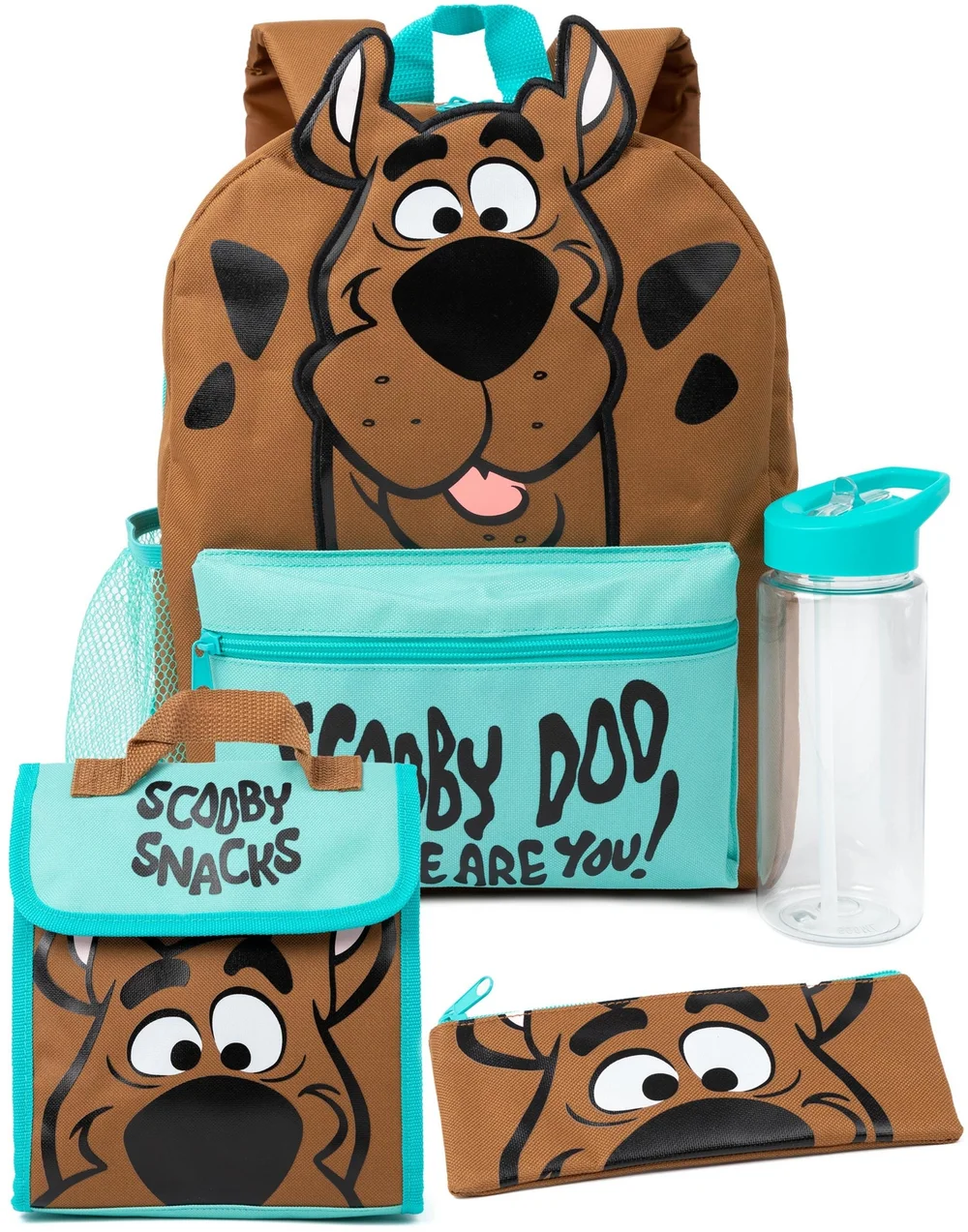 Vanilla Underground Scooby Doo Kids Brown Piece Backpack Set - One Size Image 1