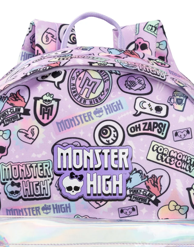 Monster High Kids Purple Holographic Pocket Backpack