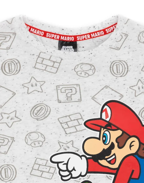 Vanilla Underground Nintendo Super Mario Kids Multi Character Grey T-Shirt - Age 9-10 Years Image 5