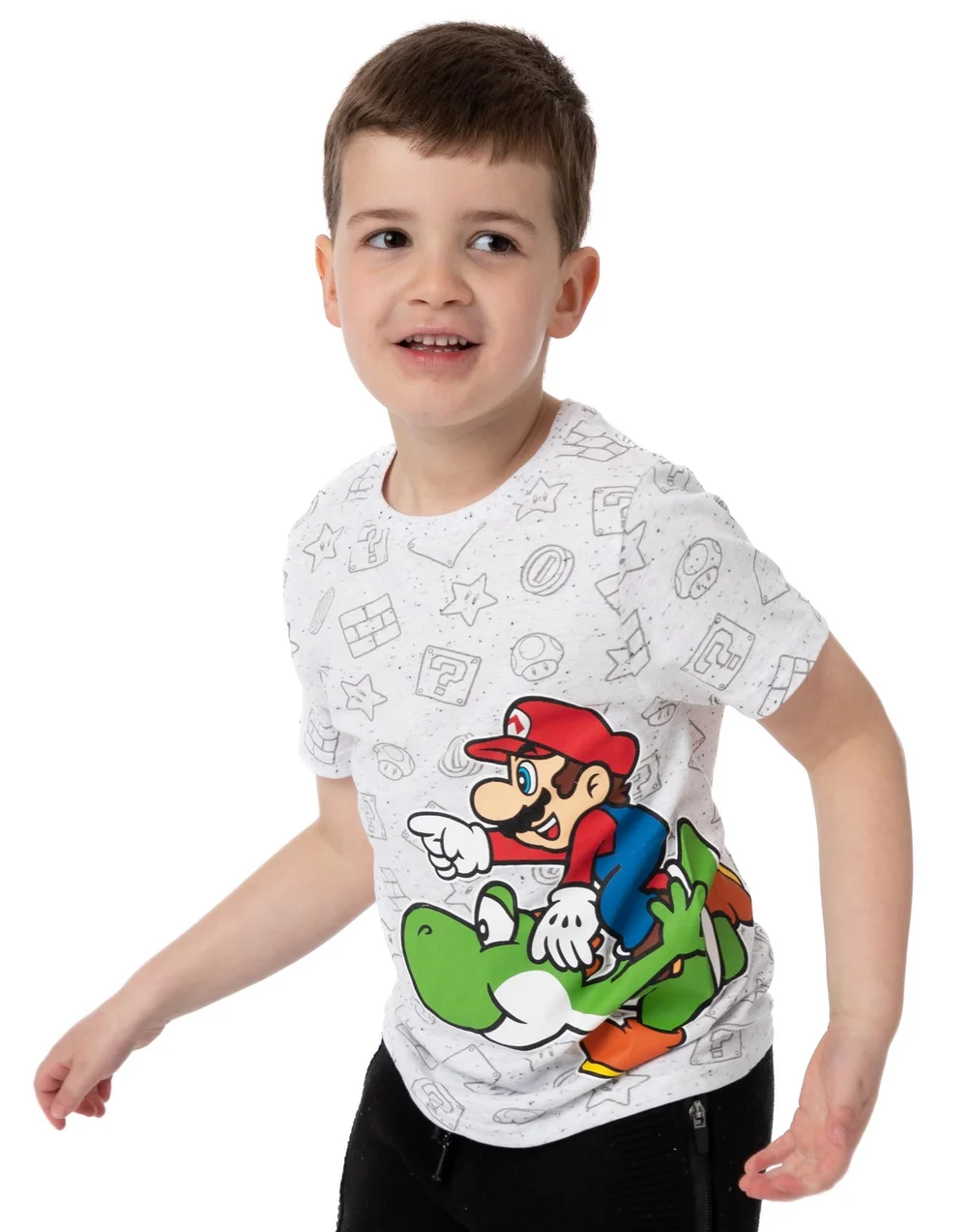 Vanilla Underground Nintendo Super Mario Kids Multi Character Grey T-Shirt - Age 9-10 Years Image 2