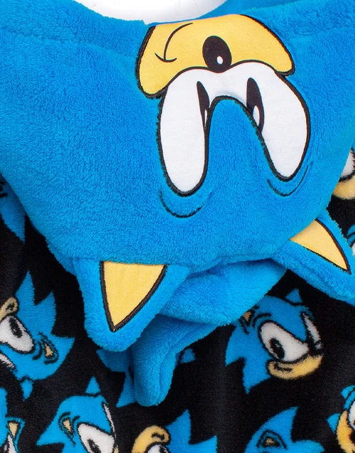 Sonic The Hedgehog Boys Blue Sonic Bathrobe (4 - 12 Years) - Age 11-12 Years Image 5