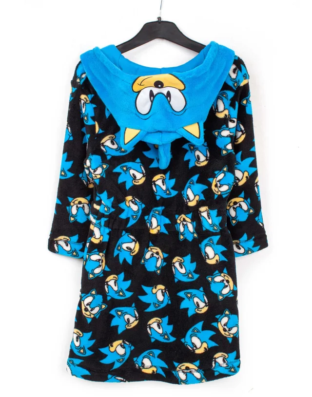 Sonic The Hedgehog Boys Blue Sonic Bathrobe (4 - 12 Years)