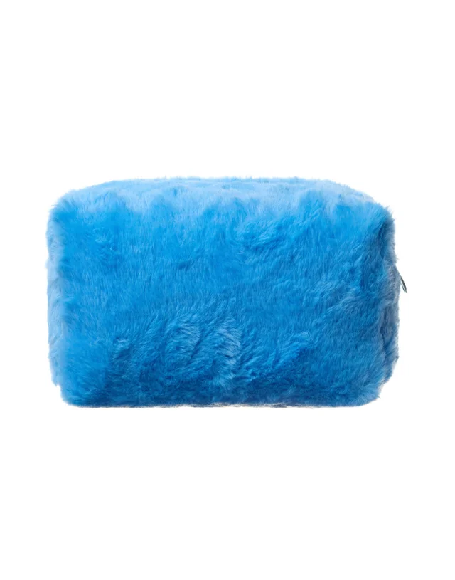 Disney Womens Blue Stitch Character Face Makeup Bag & Mirror