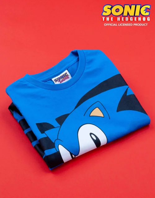 Sonic The Hedgehog Boys Blue Sonic Short Sleeved T-Shirt (4 - 14 Years) - 11-12 Yrs Image 3