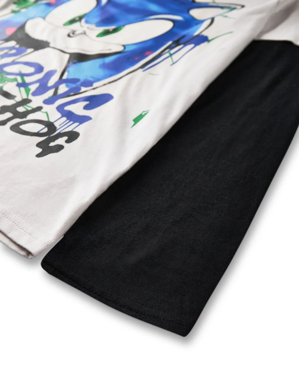 Sonic The Hedgehog Unisex Kids Grey Graffiti Long Sleeved T-Shirt (4 - 12 Years) - 5-6 Yrs Image 3