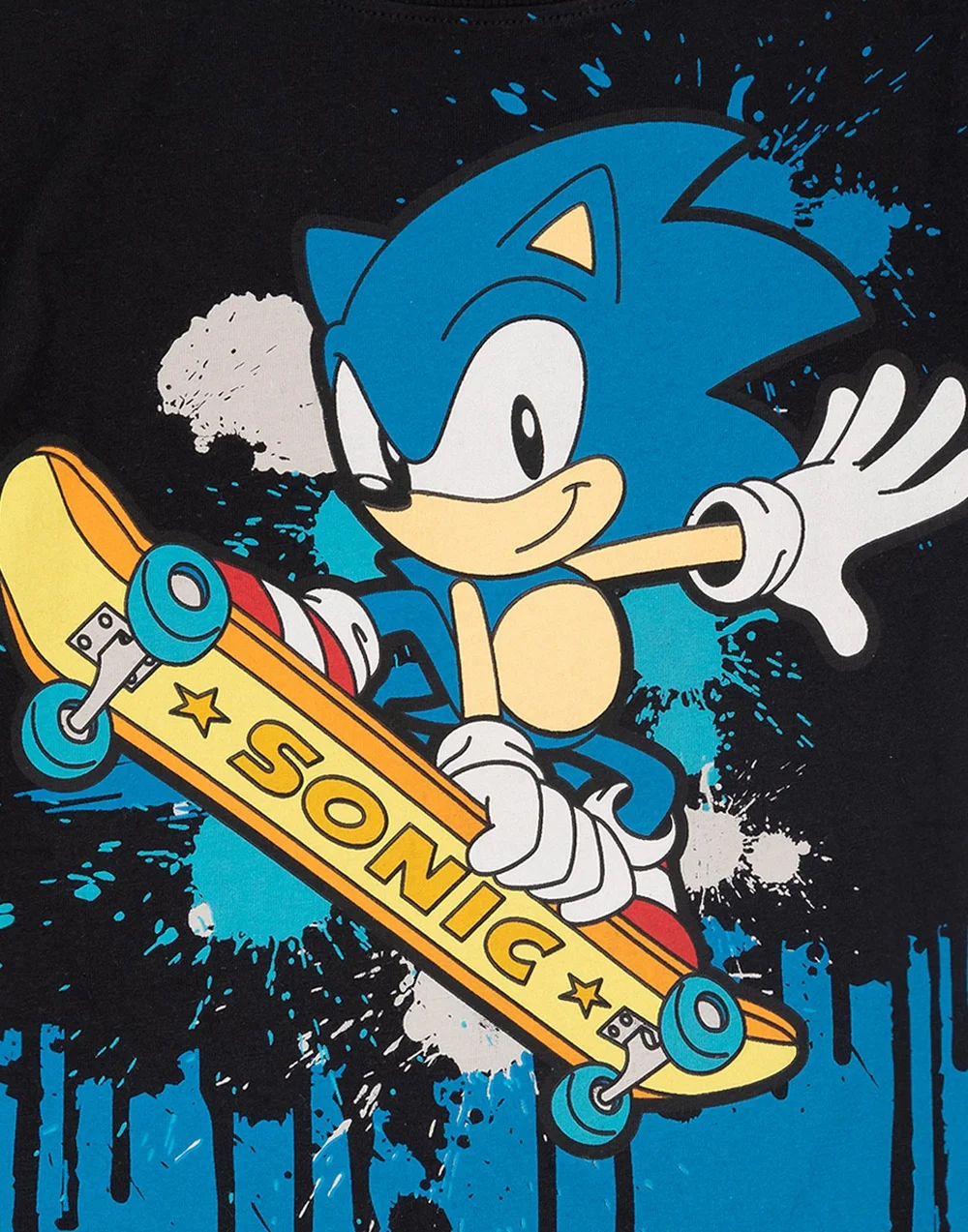 Sonic The Hedgehog Boys Black Skater Sonic Short Sleeved T-Shirt (4 - 12 Years) - 9-10 Yrs Image 4