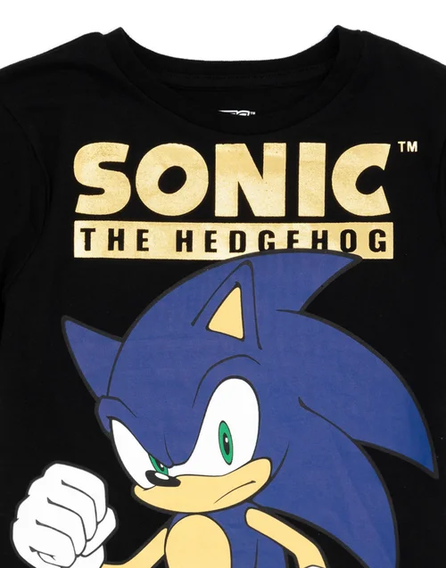 Sonic The Hedgehog Boys Black Japanese Text Print T-Shirt (3 - 14 Years) - 8-9 yrs Image 4