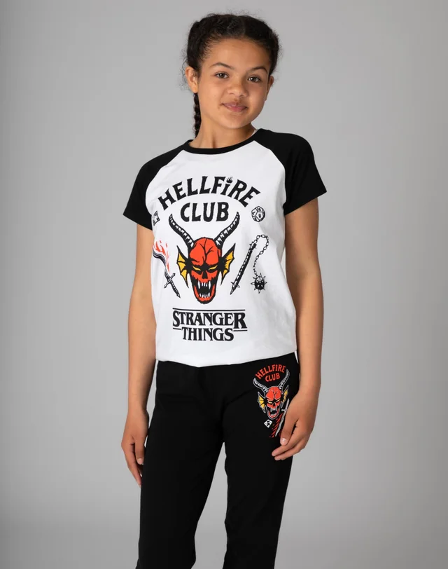 Vanilla Underground Stranger Things Kids Long Leg Black PJs