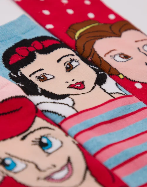 Vanilla Underground Disney Princess Kids Multicoloured 5 Pack Calf Socks - 6-8 Image 4