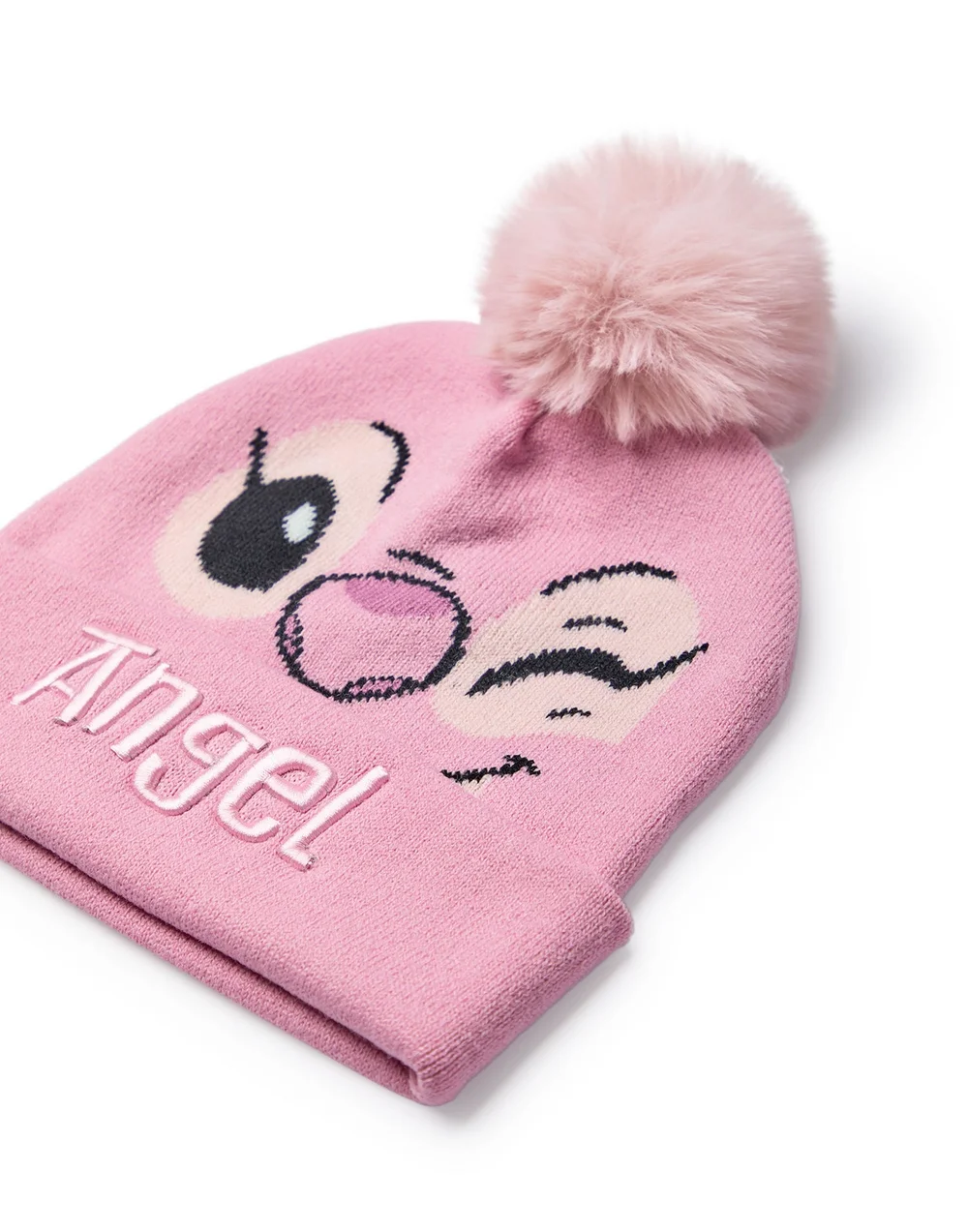 Disney Kids Angel Character Face Beanie & Gloves Pink Set - One Size Image 5