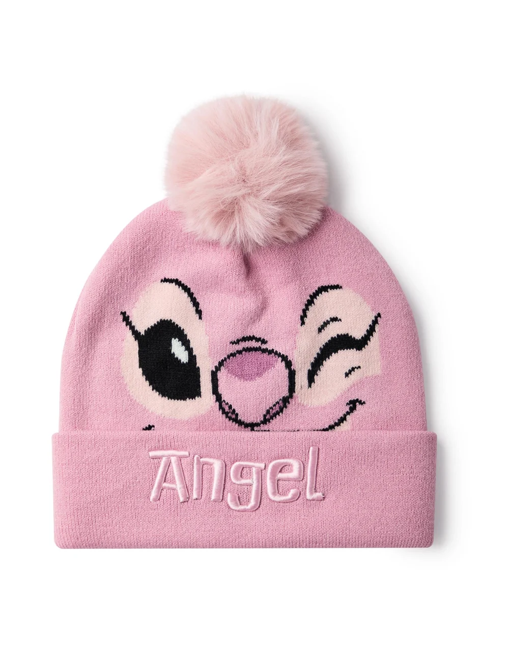 Disney Kids Angel Character Face Beanie & Gloves Pink Set - One Size Image 3