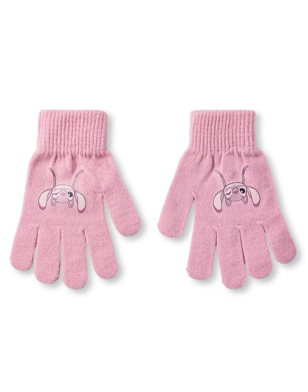 Disney Kids Angel Character Face Beanie & Gloves Pink Set - One Size Image 2