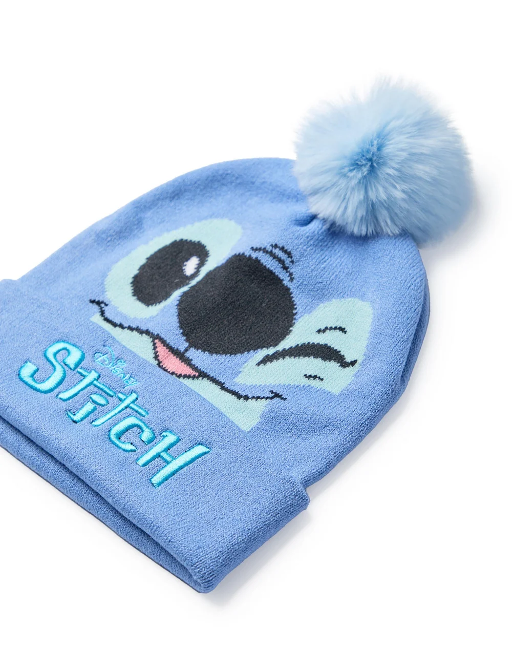Disney Kids Stitch Character Face Beanie & Gloves Blue Set - One Size Image 5