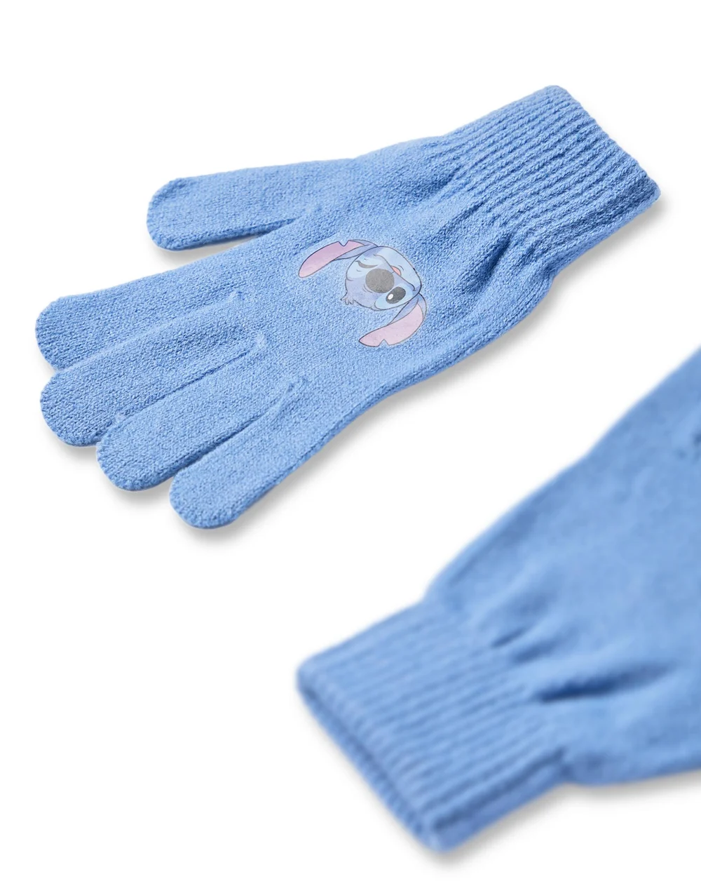 Disney Kids Stitch Character Face Beanie & Gloves Blue Set - One Size Image 4