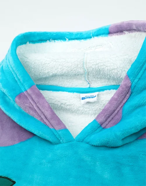 Disney Unisex Blue Monster Inc Sully Blanket Hoodie - One Size Image 4