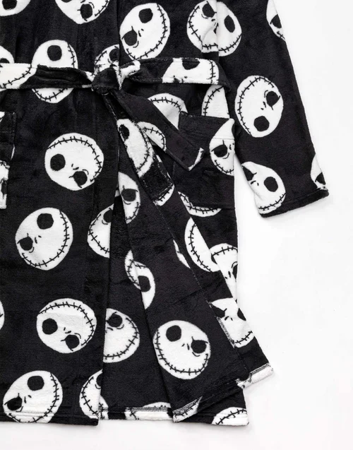 Vanilla Underground Disney The Nightmare Before Christmas Adults Head Black Bathrobe - Extra Large Image 5
