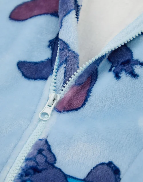 Vanilla Underground Disney Adults Stitch Character Zip Through Blanket Blue Hoodie - One Size Image 5