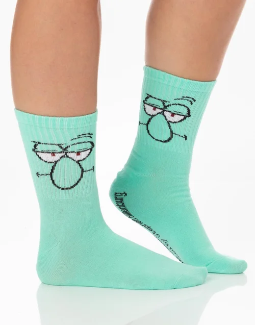 SpongeBob SquarePants Unisex Yellow Mutli-Character Calf Socks Set Of 5 - Size 4-8 Image 4