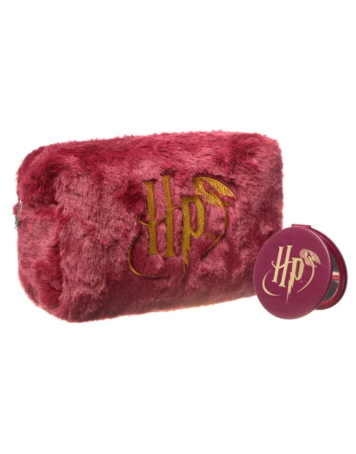 Harry Potter Womens Red Golden Snitch Makeup Bag & Mirror - One Size Image 1