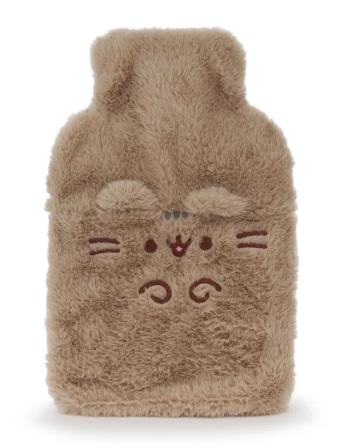 Pusheen Womens Brown Novelty Face Hot Water Bottle - One Size Image 1