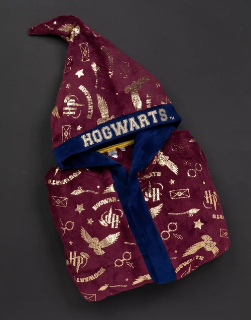 Vanilla Underground Harry Potter Kids Hedwig All-Over Print Red Bathrobe - Age 9-10 Years Image 4
