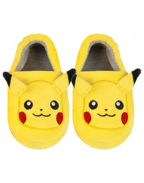 Pokemon Boys Yellow Pikachu Novelty 3D Slippers (10 Younger - 2.5 Older) - 1 Infants Image 2
