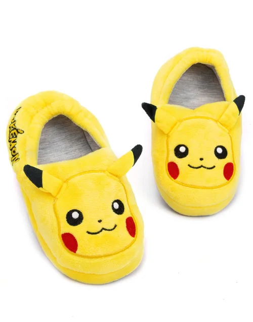 Pokemon Boys Yellow Pikachu Novelty 3D Slippers (10 Younger - 2.5 Older) - 1 Infants Image 1
