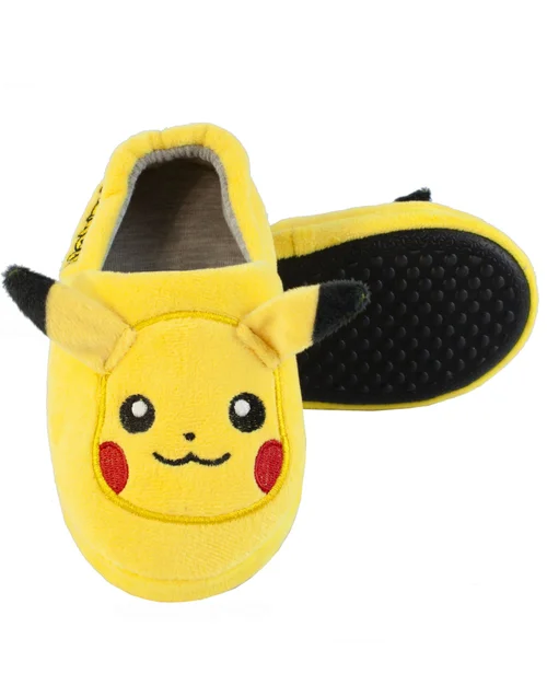 Pokemon Boys Yellow Pikachu Novelty 3D Slippers (10 Younger - 2.5 Older) - 1 Infants Image 3
