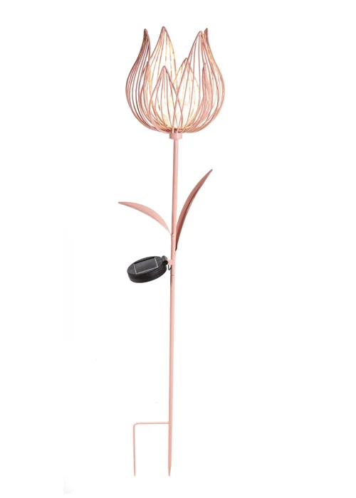 Premier Decorations Pink Solar Metal Tulip Garden Stake Light - One Size Image 1