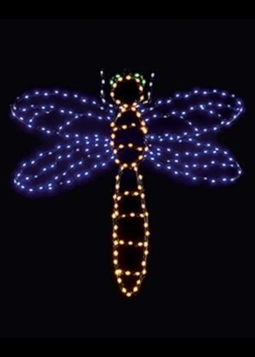 Premier Decorations White LED Lit Dragonfly Motif Wall Sign - One Size Image 1