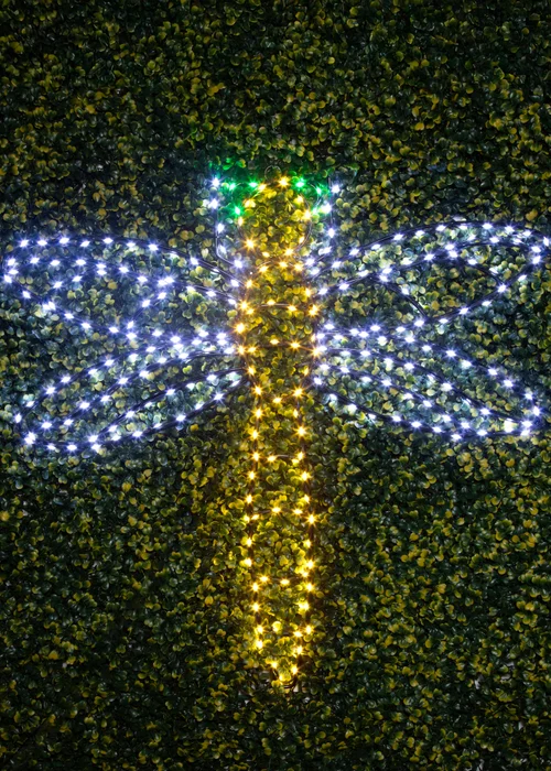 Premier Decorations White LED Lit Dragonfly Motif Wall Sign - One Size Image 2