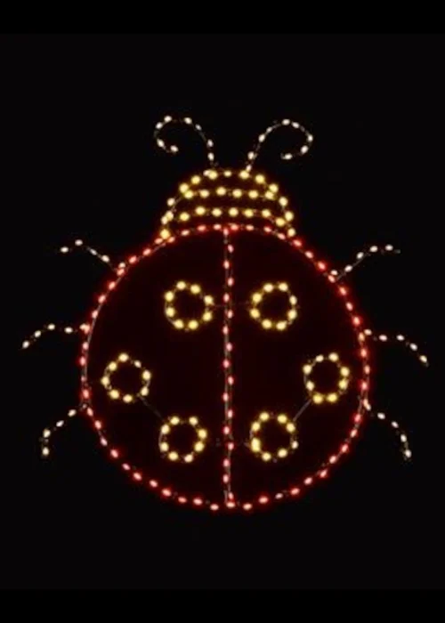 Premier Decorations White LED Lit Ladybird Motif Wall Sign - One Size Image 1