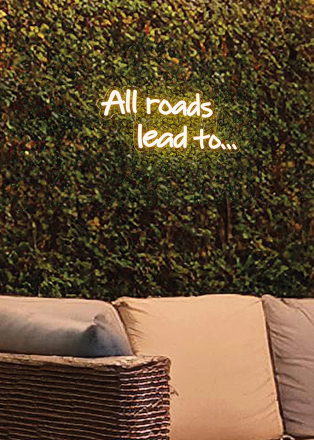 Premier Decorations White LED Neon All Roads Lead to… Wall Sign - One Size Image 3