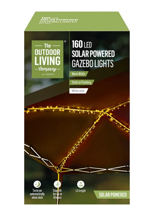Premier Decorations 160 Warm White LED Gazebo Lights - One Size Image 3