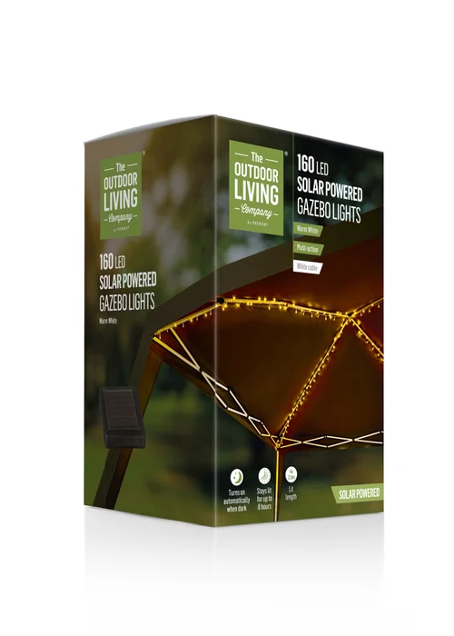 Premier Decorations 160 Warm White LED Gazebo Lights - One Size Image 4