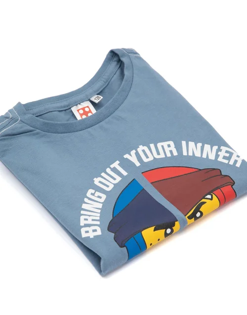 Lego Boys Blue Ninja Warrior Placement Print Short Sleeved T-Shirt (2 - 9 Years) - 3-4 Yrs Image 2