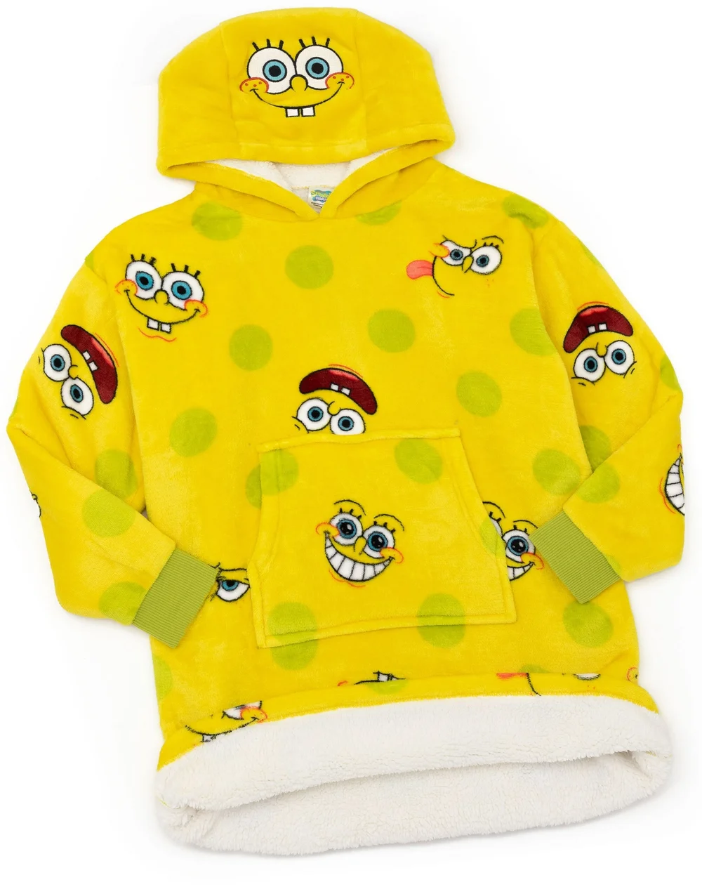 Vanilla Underground SpongeBob SquarePants Kids Yellow Blanket Hoodie - Age 9-13 Years Image 5