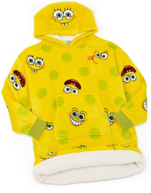Vanilla Underground SpongeBob SquarePants Kids Yellow Blanket Hoodie - Age 9-13 Years Image 5