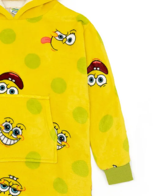 Vanilla Underground SpongeBob SquarePants Kids Yellow Blanket Hoodie - Age 9-13 Years Image 4