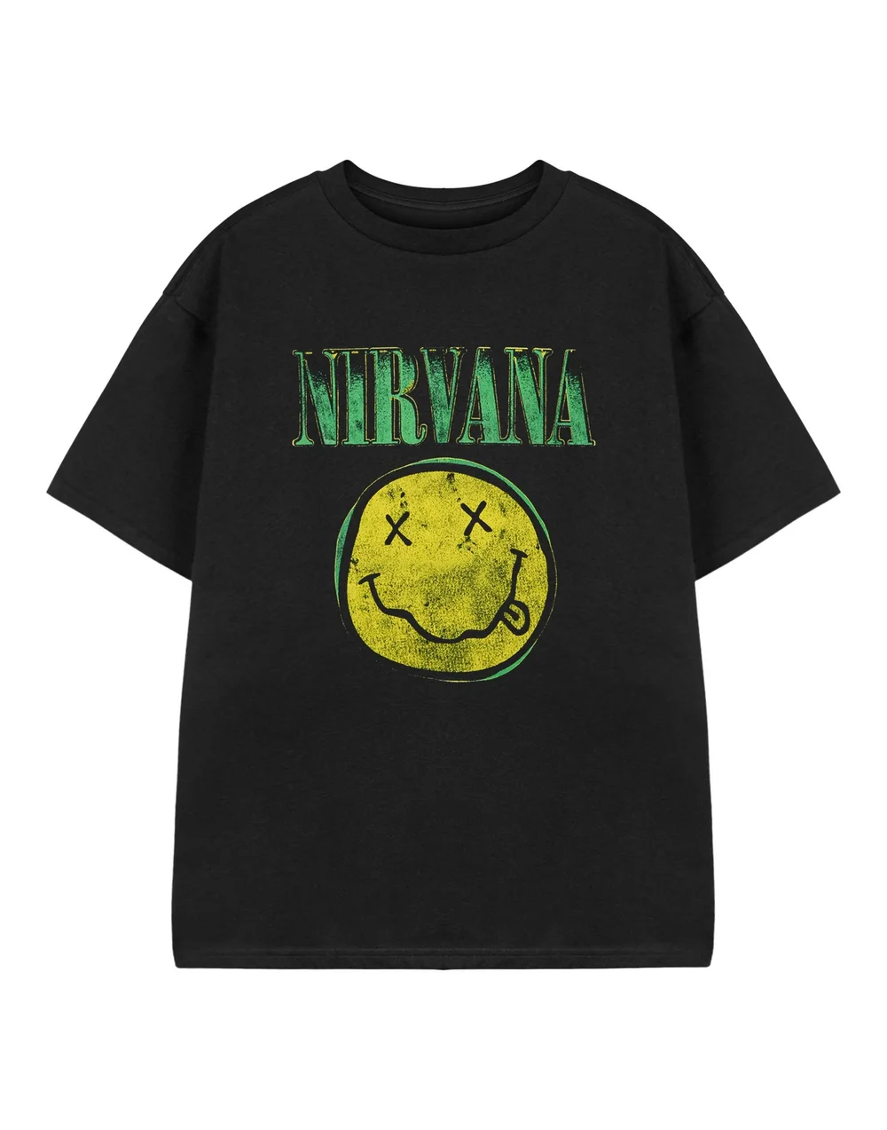 Vanilla Underground Nirvana Kids Yellow Logo Black T-Shirt - 11-12 Yrs Image 1