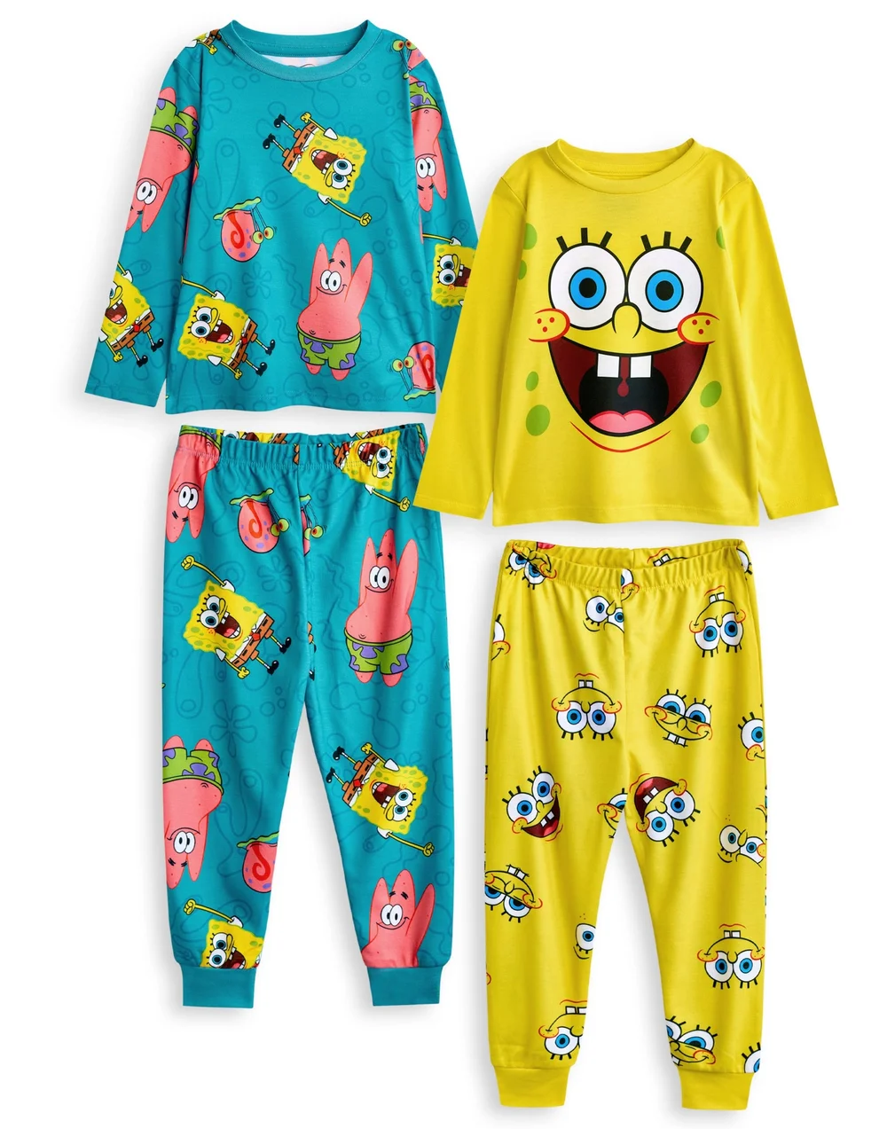 SpongeBob SquarePants Kids Multicoloured Pack Of 2 Pyjama Set (3 - 14 Years) - 5-6 Yrs Image 1